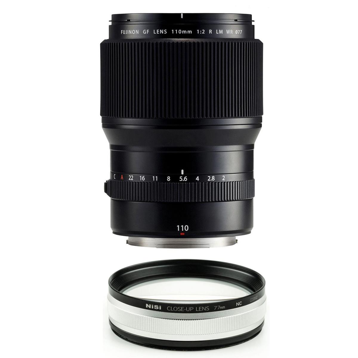 

Fujifilm GF 110mm f/2 R LM WR Lens with NiSi Close Up Lens Kit