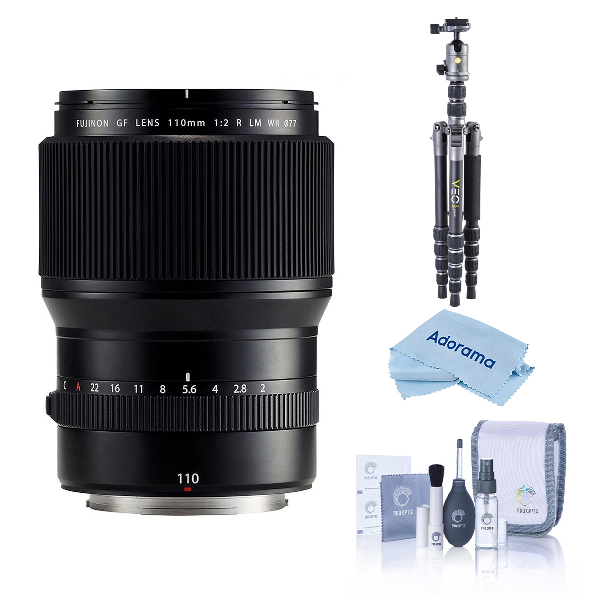 

Fujifilm GF 110mm f/2 R LM WR Lens with Vanguard VEO 2 GO CF Tripod Kit