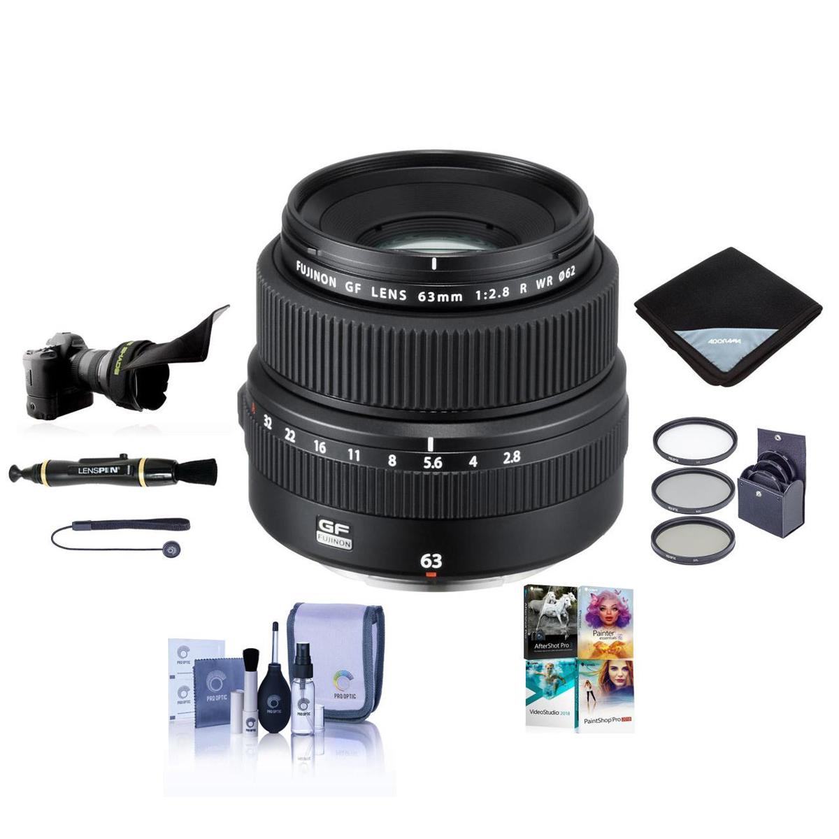 

Fujifilm GF 63mm f/2.8 R WR Lens with Free PC Software & Accessories Kit