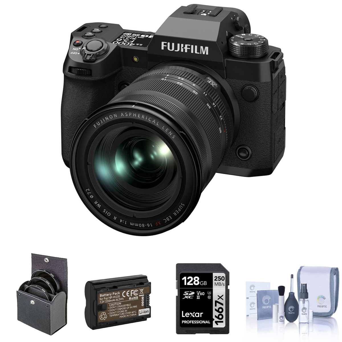 

Fujifilm X-H2 Camera with XF 16-80mm f/4.0 R OIS WR Lens with Accessories Kit