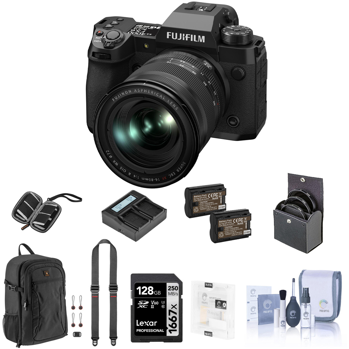 Image of Fujifilm X-H2 Camera with XF 16-80mm f/4.0 R OIS WR Lens with Complete Kit