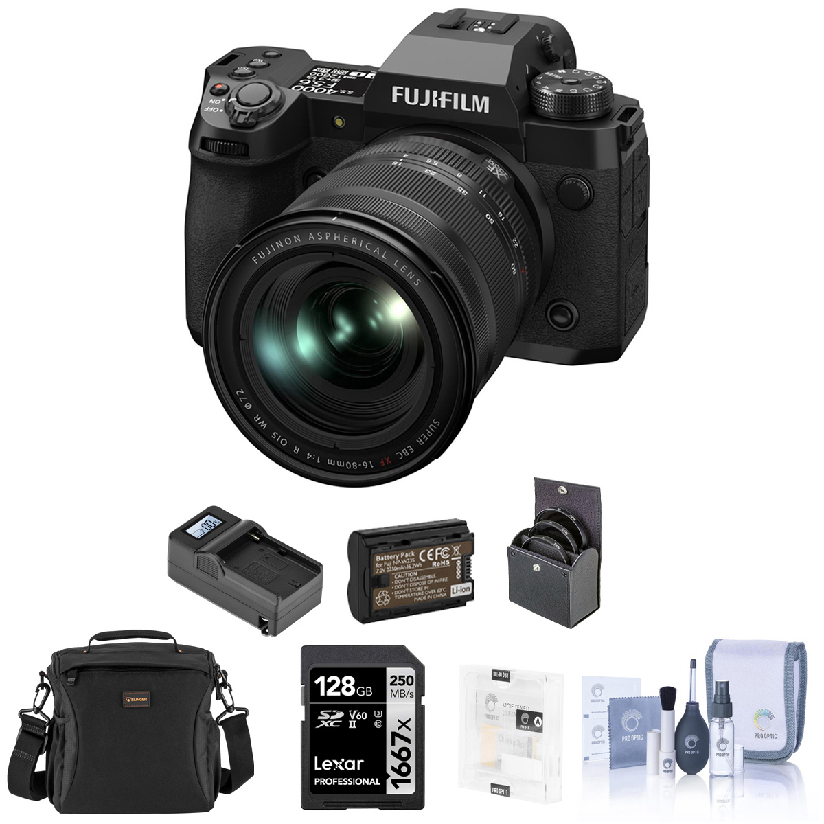 Image of Fujifilm X-H2 Camera with XF 16-80mm f/4.0 R OIS WR Lens with Essential Kit