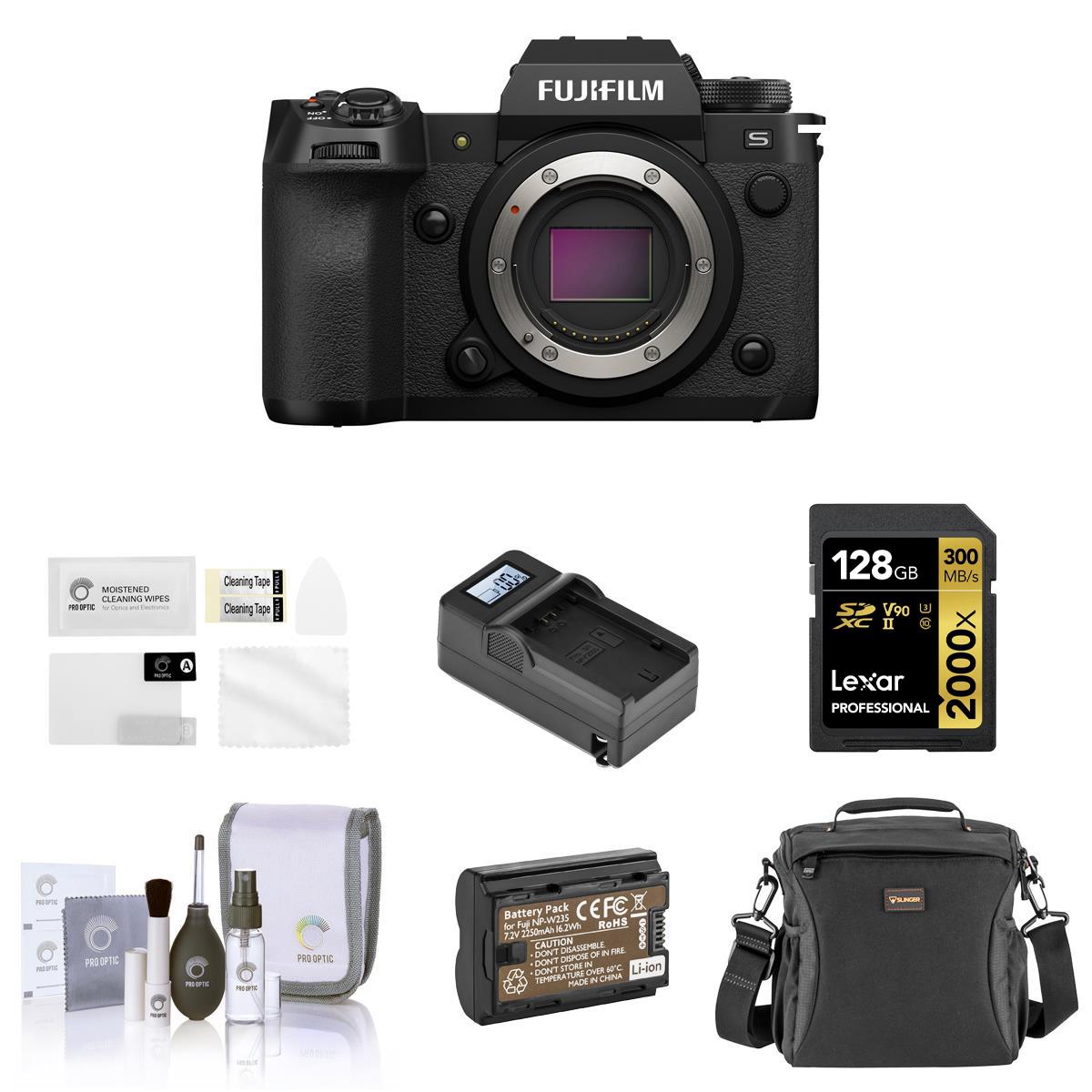 Image of Fujifilm X-H2S Mirrorless Digital Camera Body with Essential Accessories Kit