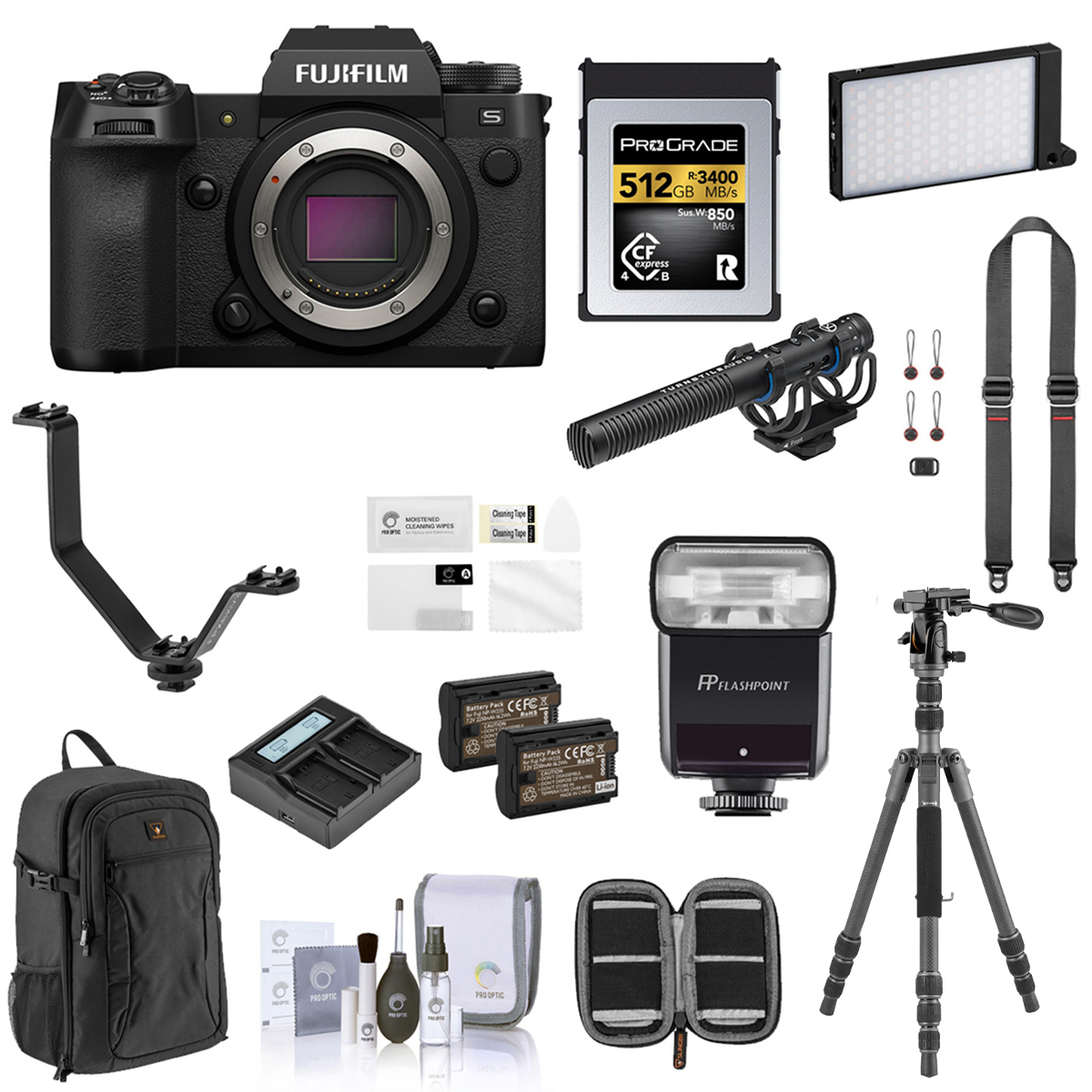 Image of Fujifilm X-H2S Mirrorless Digital Camera Body with Complete Accessories Kit