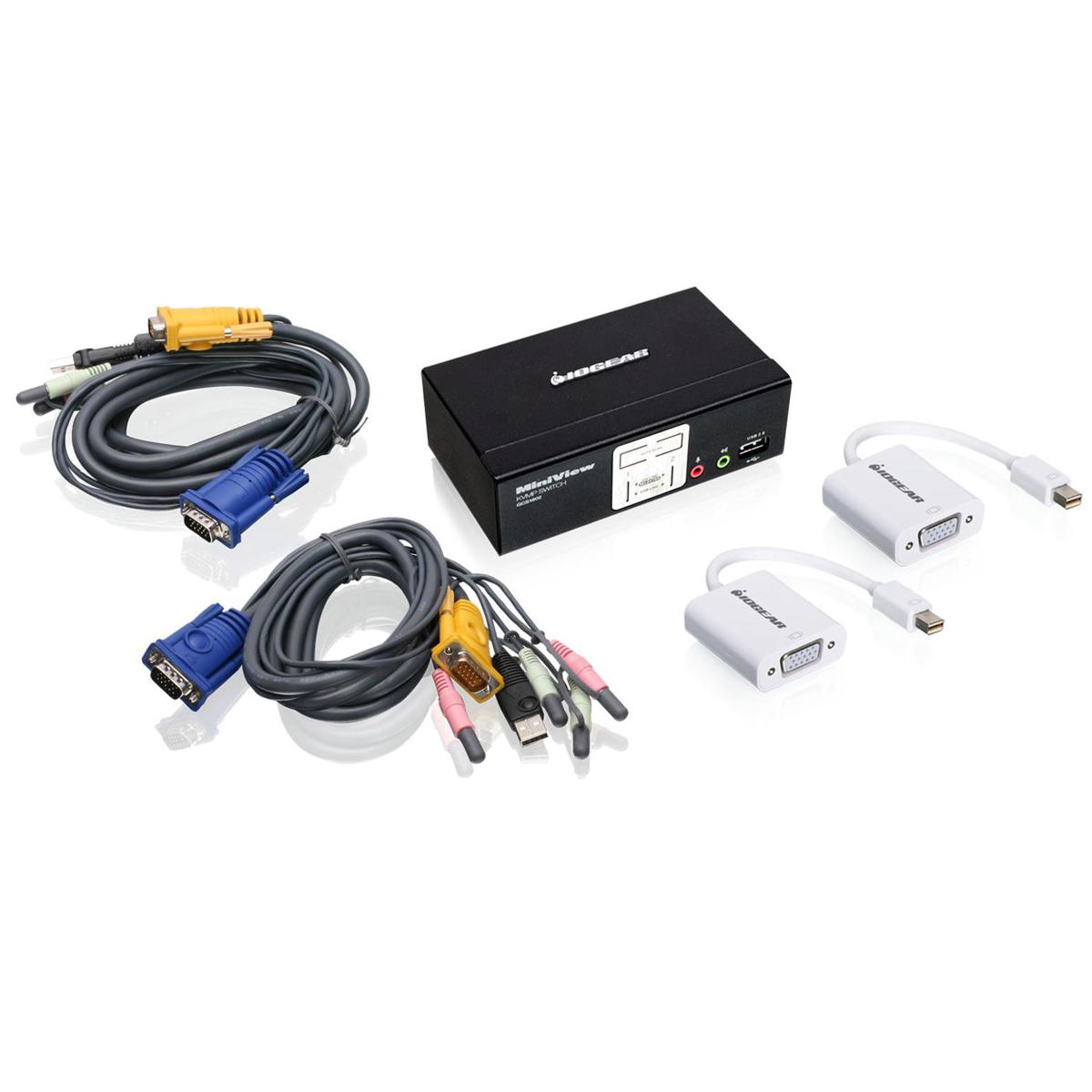 

IOGEAR 2-Port VGA KVMP Switch with Mini DisplayPort Adapters