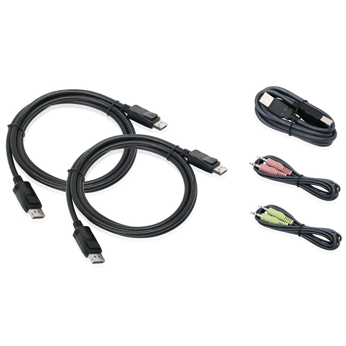

IOGEAR Cable Set for 4K Dual View DisplayPort USB KVM with Audio, TAA