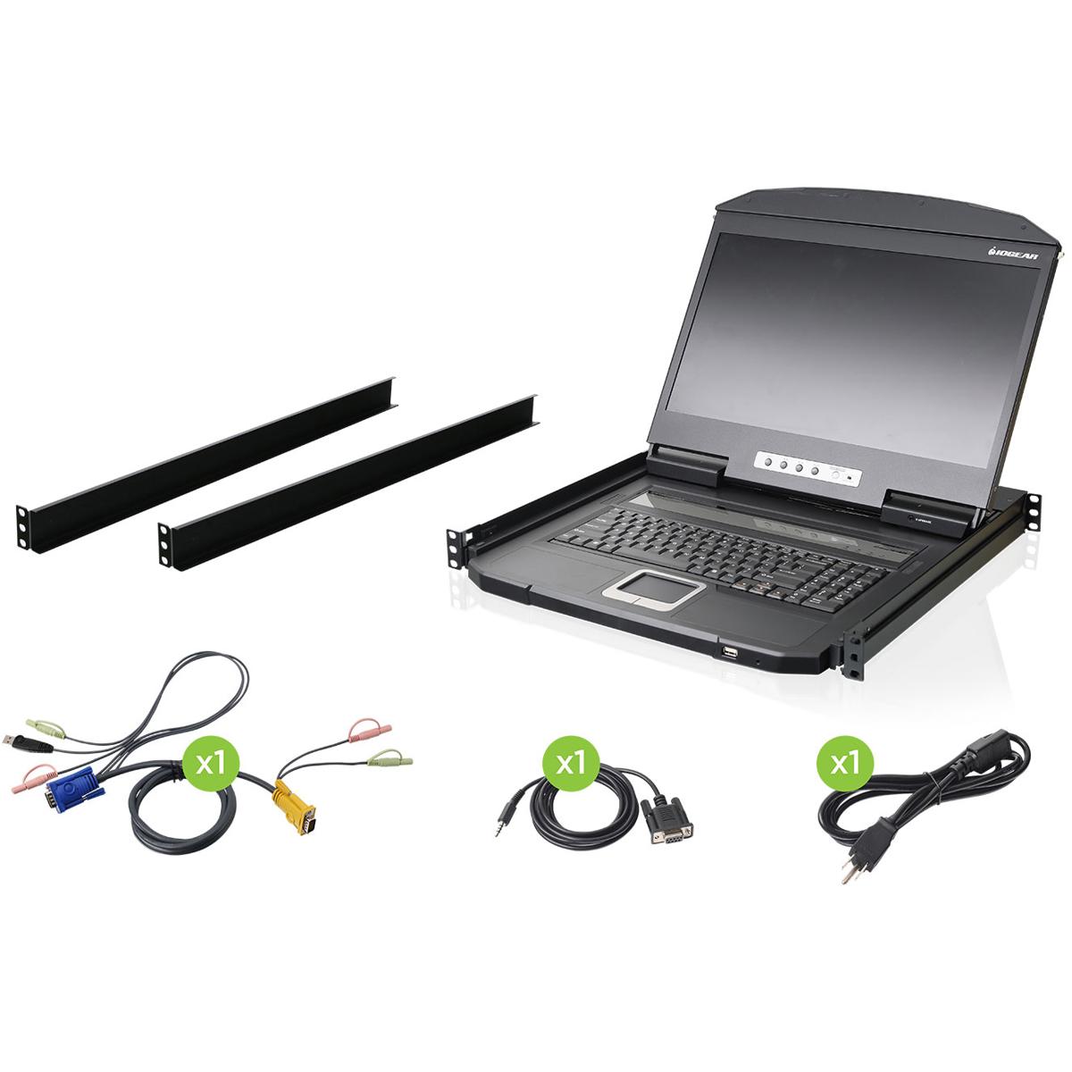 

IOGEAR 18.5" Widescreen Short Depth LCD Console w/ Audio, TAA Compliant