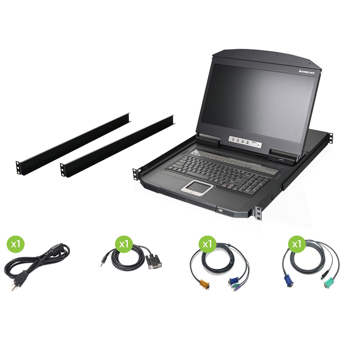 

IOGEAR 18.5" Widescreen Short Depth 16-port LCD KVM Switch, TAA Compliant