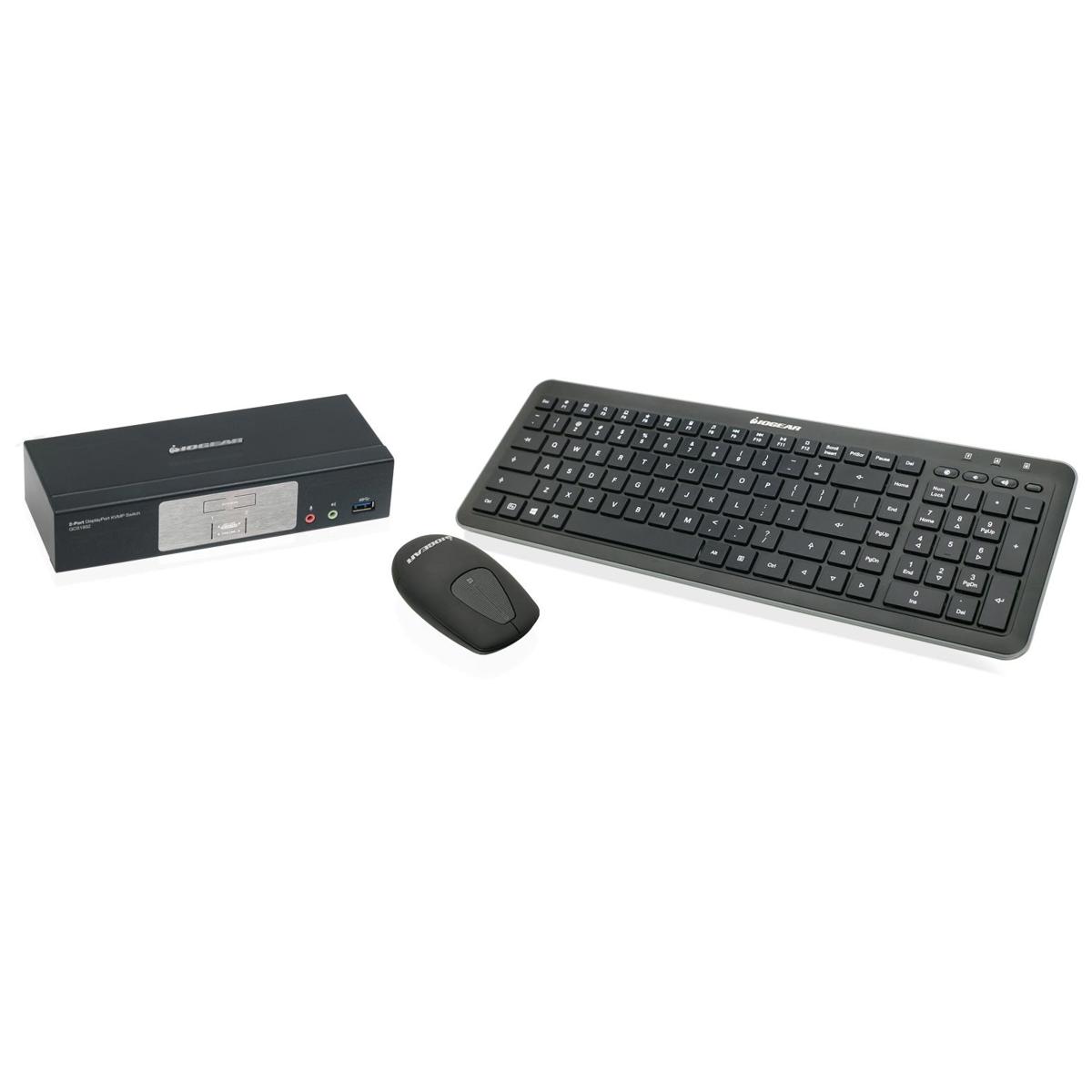 

IOGEAR 2-Port 4K DisplayPort1.2 KVMP Switch with Wireless Keyboard and Mouse