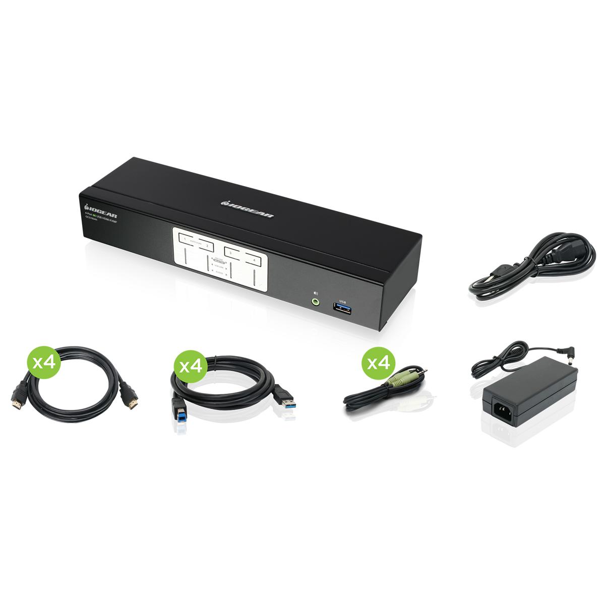 

IOGEAR 4-Port 4K DisplayPort KVMP Switch with HDMI and USB 3.0 Hub, Audio (TAA)