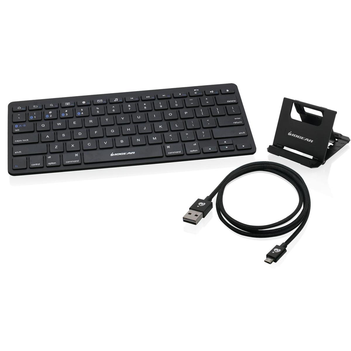 

IOGEAR Slim Multi-Link Bluetooth Keyboard with Stand& Reversible Micro USB Cable