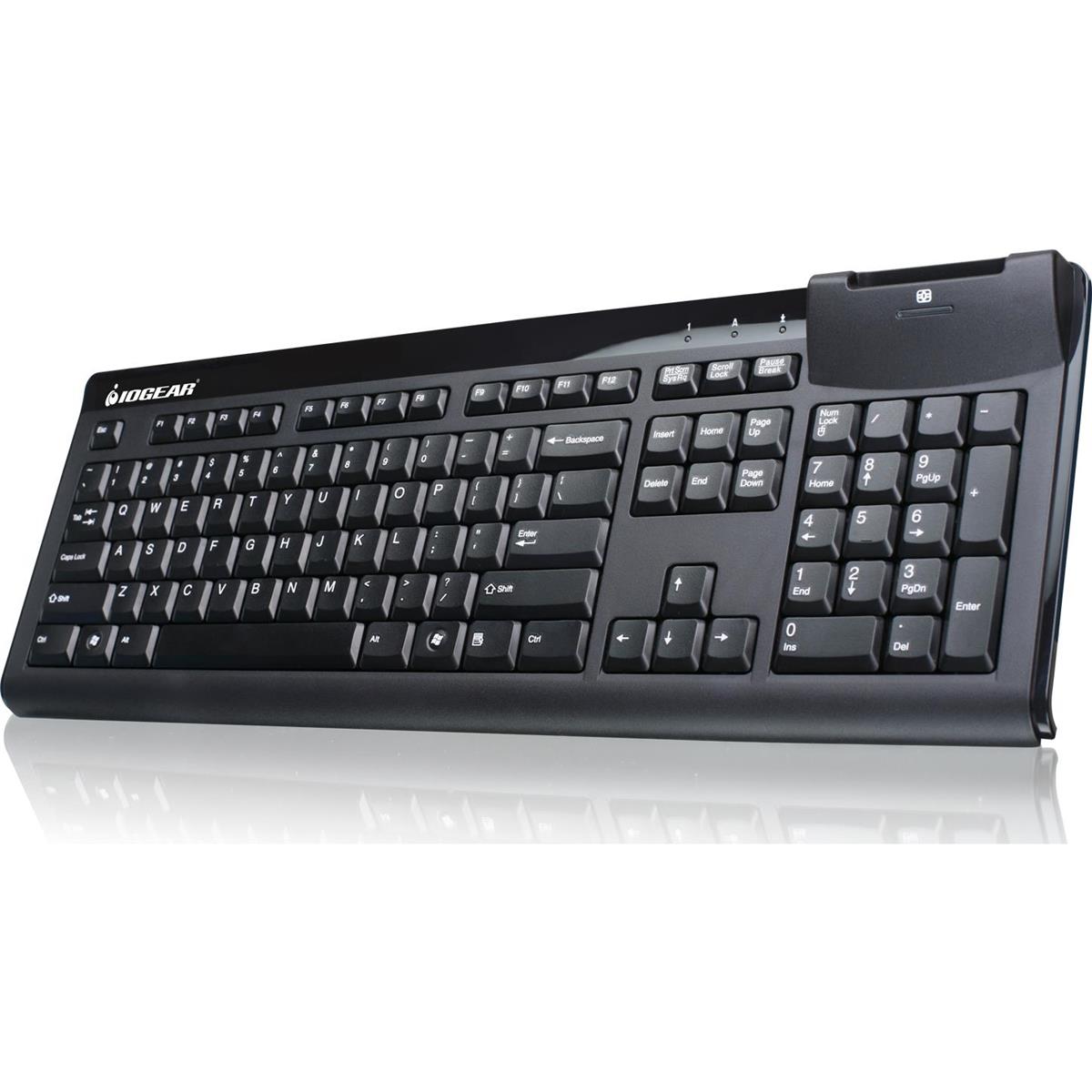 Image of IOGEAR 104-Key Keyboard With Integrated Smart Card Reader