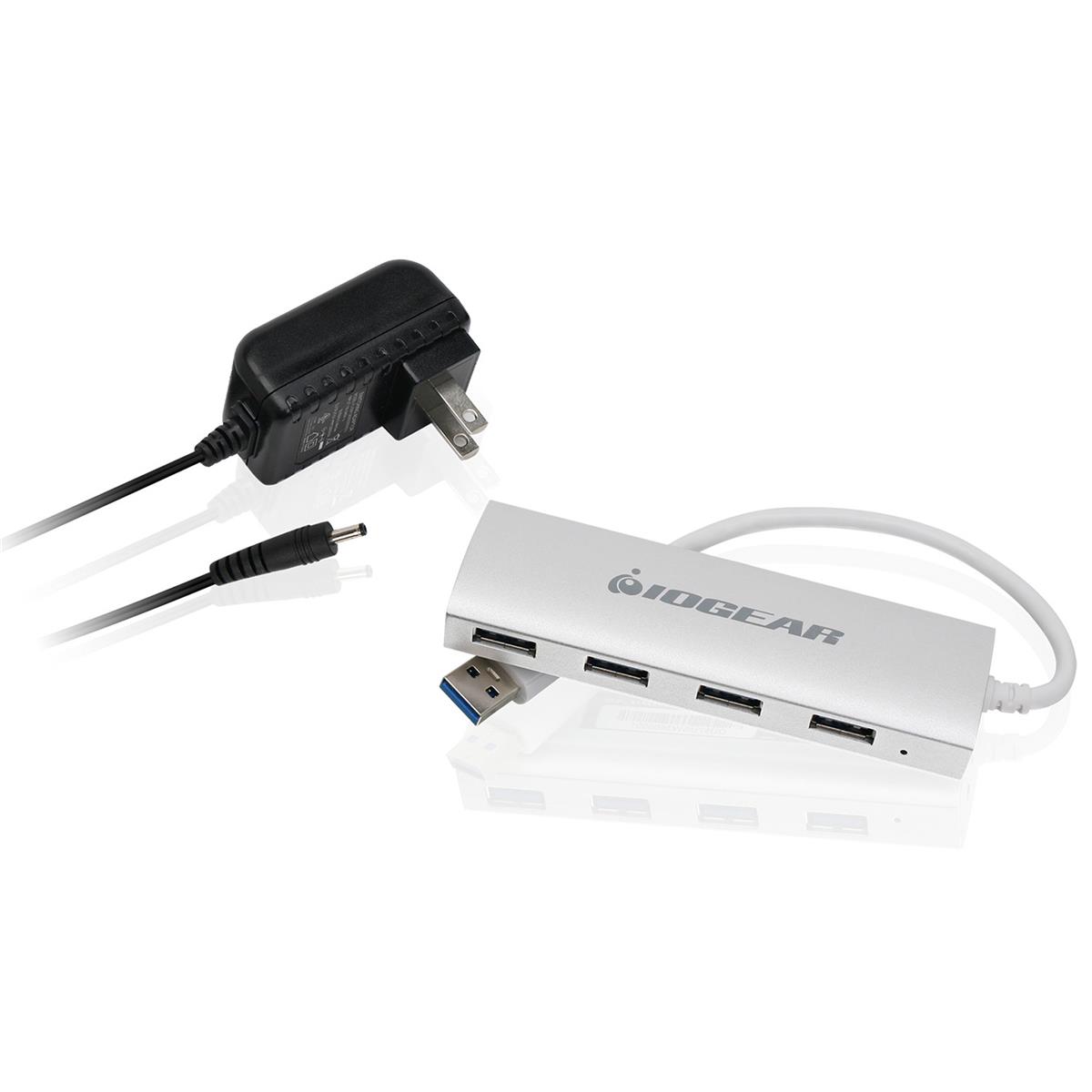 Image of IOGEAR GUH304P Aluminum USB 3.0 4-Port Hub with Power Supply