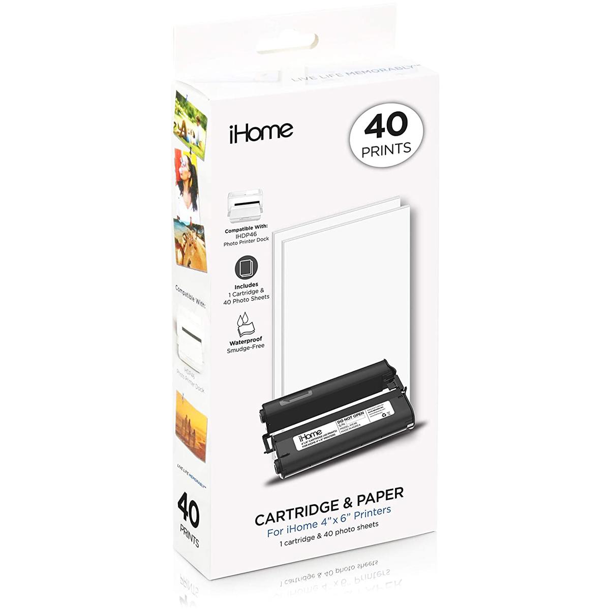 

iHome 4x6" Ink + Paper Cartridge with 40-Sheets