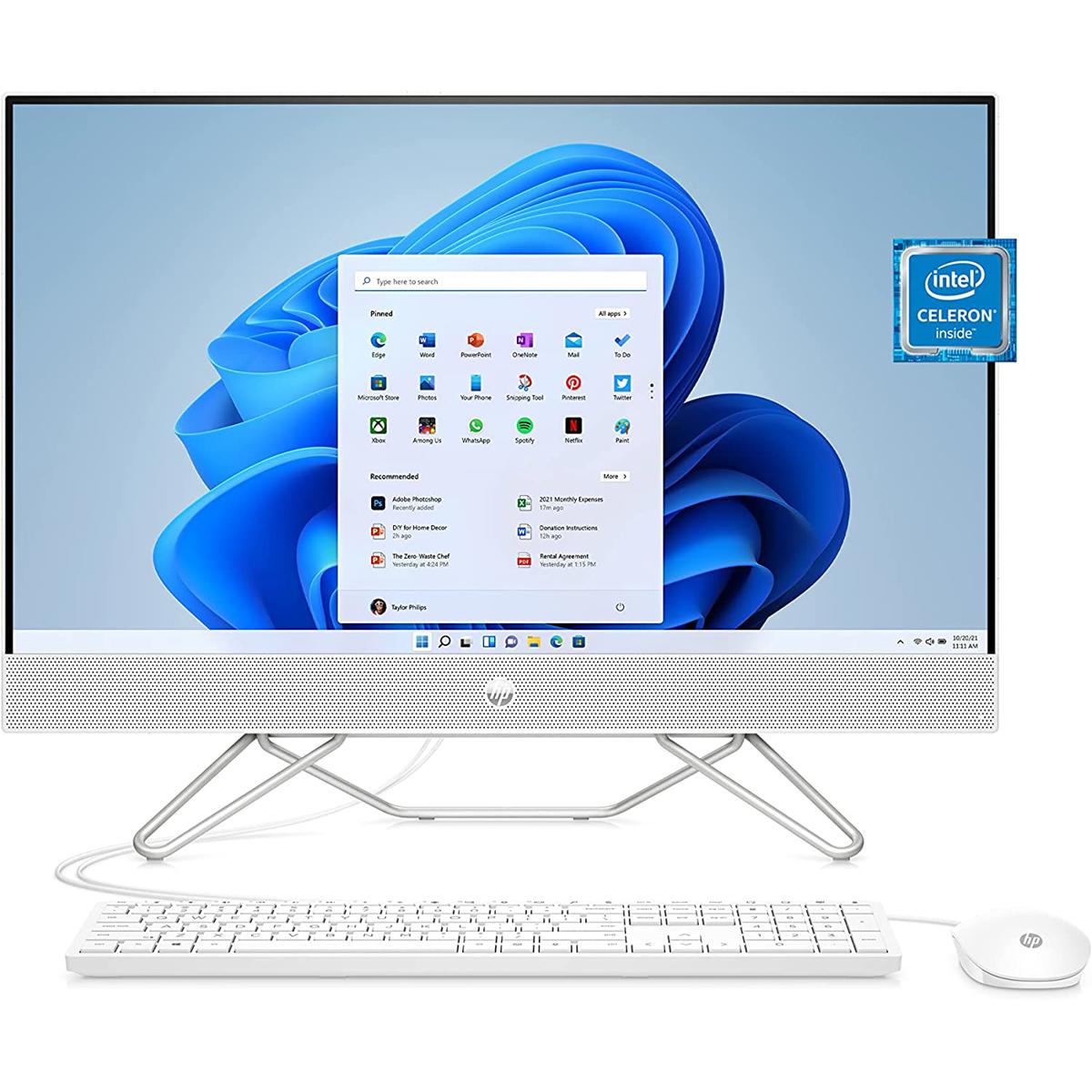 

HP 24-cb0010 23.8" FHD AIO Desktop, Celeron J4025, 8GB RAM, 256GB SSD,W11H,White