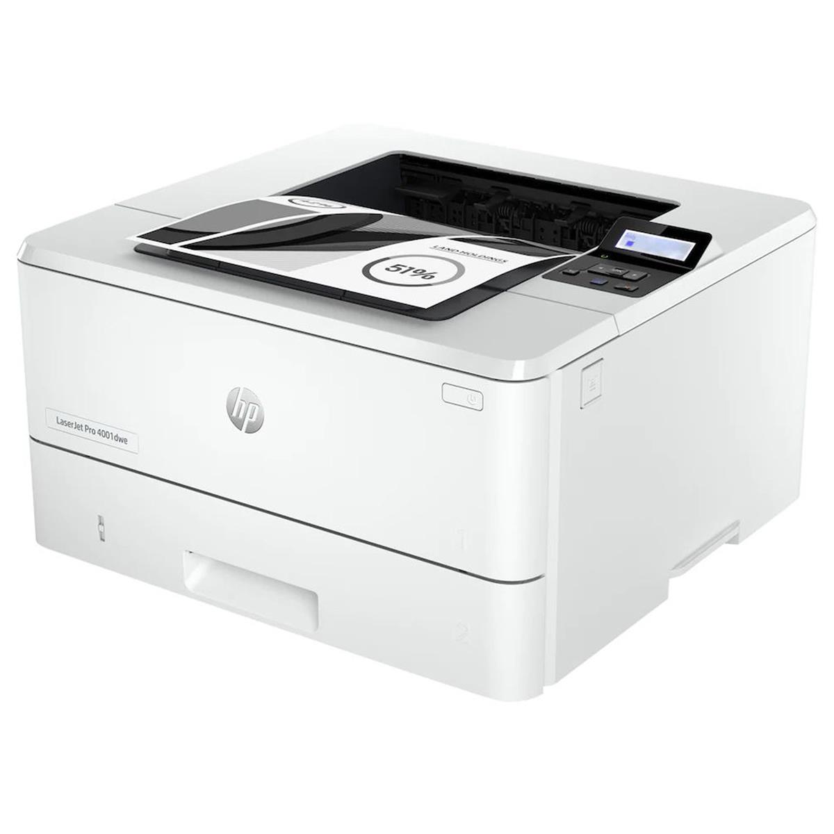 HP LaserJet Pro 4001dwe Wireless Duplex Monochrome Laser Printer with HP+ -  2Z601E