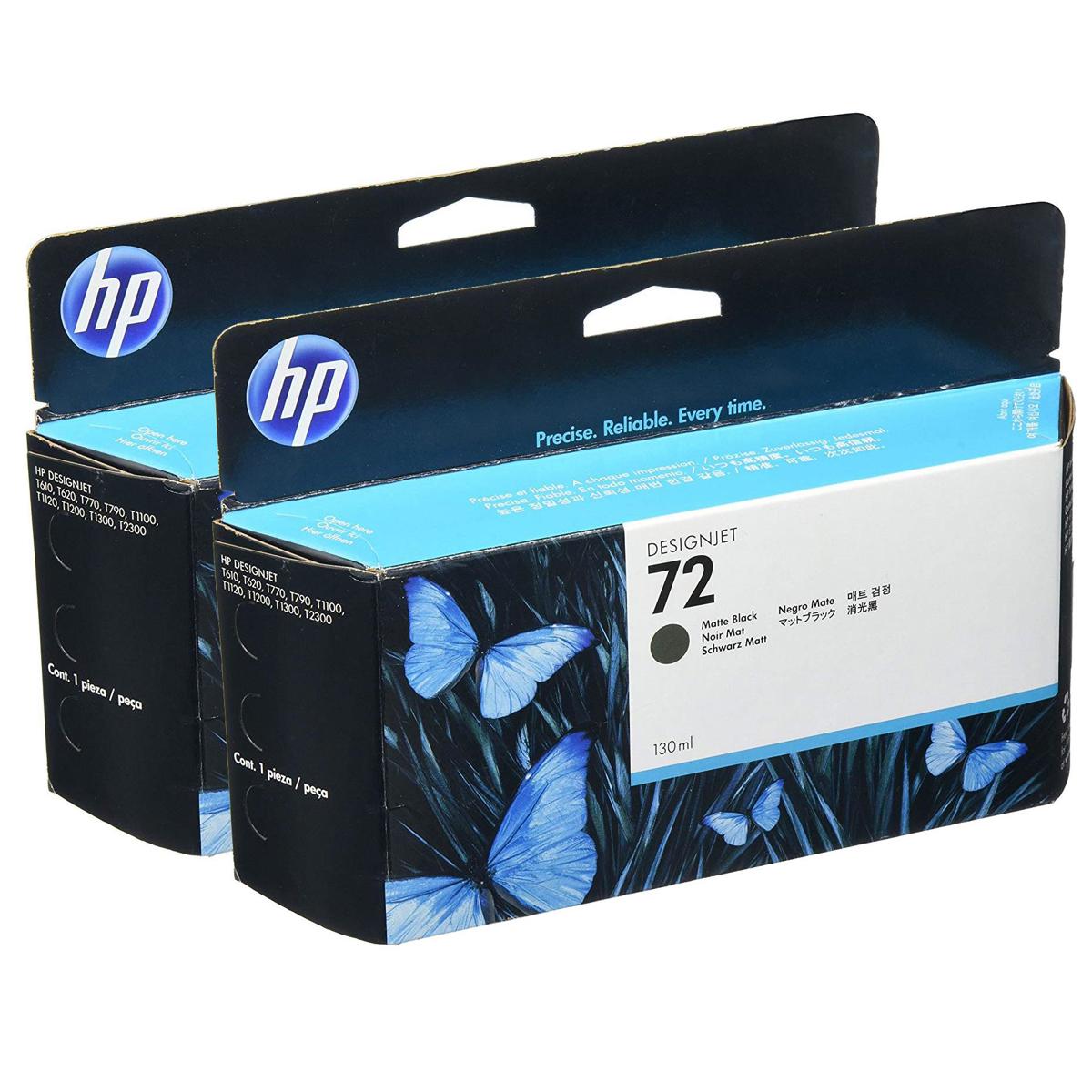 

HP 2 Pack 72 130-ml MatteBlack Ink Cartridge