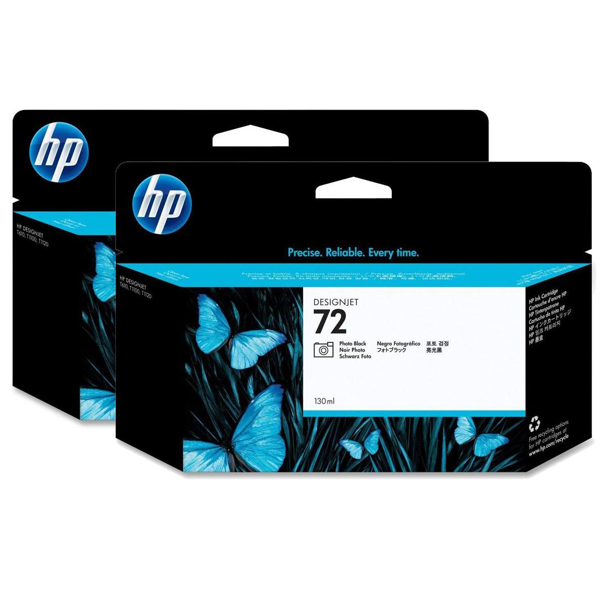 

HP 2 Pack 72 130-ml Black Ink Cartridge