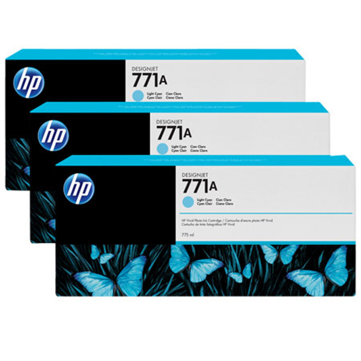 

HP 771A 775-ML Light Cyan Ink Cartridge - 3 Pack