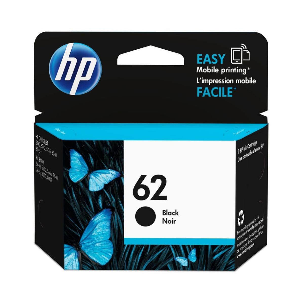 

HP 62 Black Original Ink Cartridge, 200 Pages