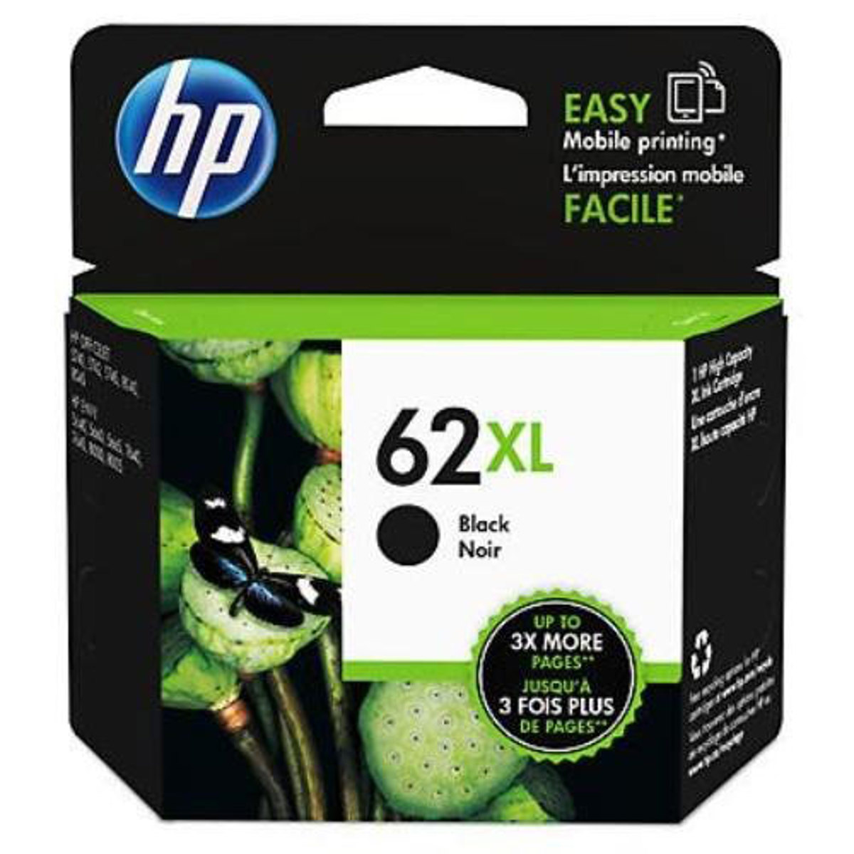 

HP 62XL High Yield Black Original Ink Cartridge, 600 Pages