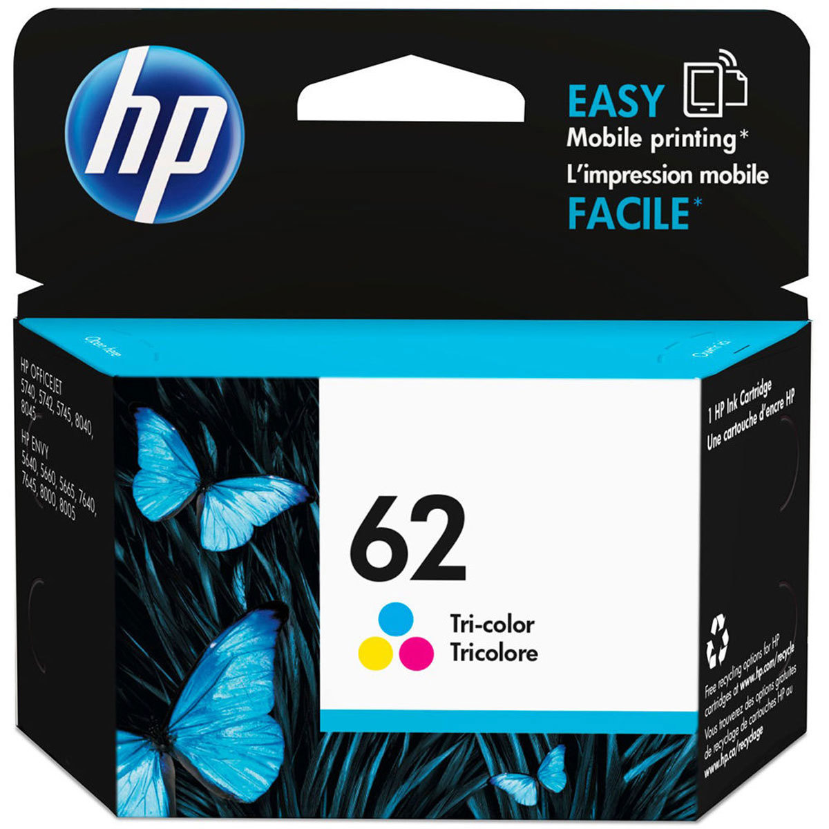 

HP 62 Tri-Color Original Ink Cartridge, 165 Pages