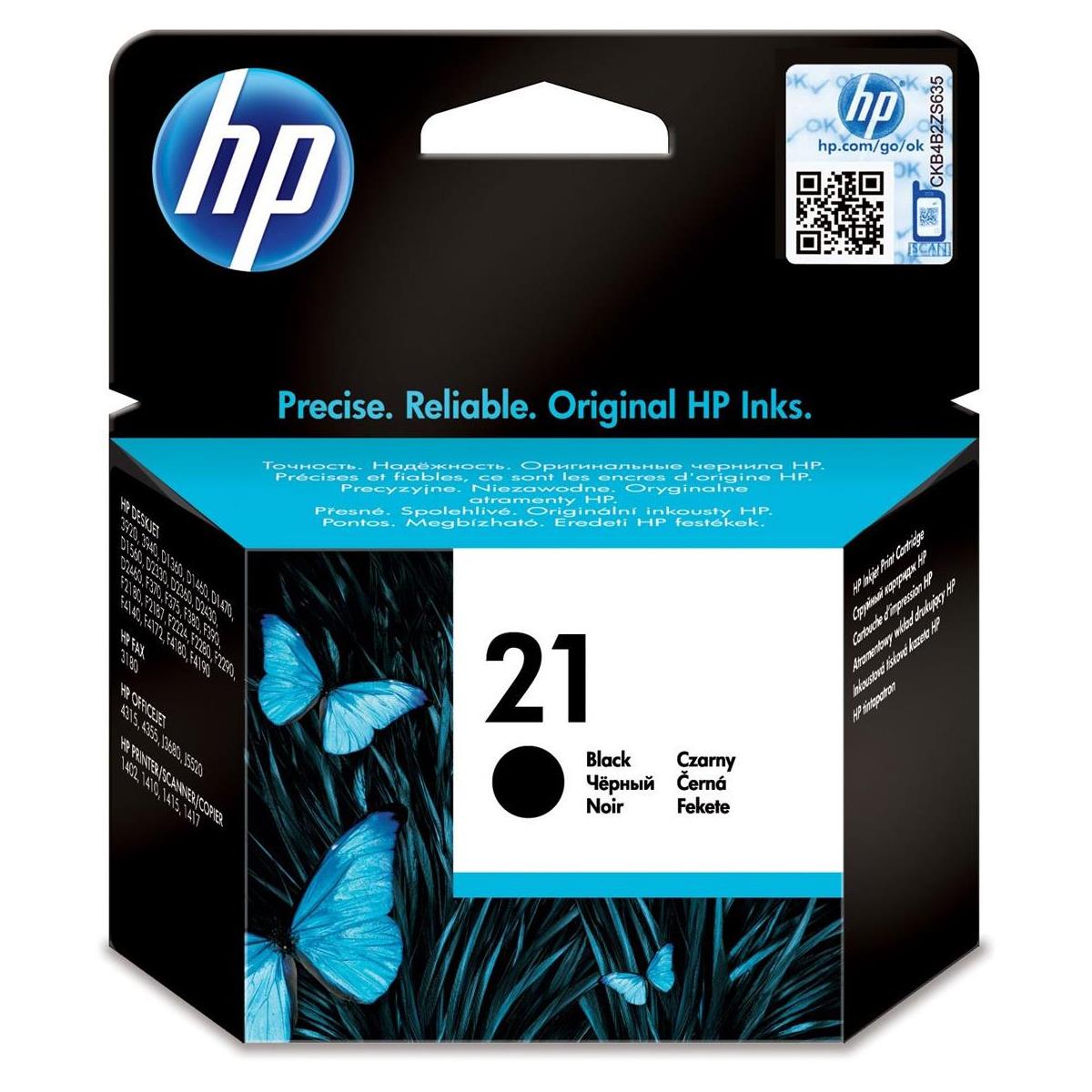 Image of HP #21 Black Ink Cartridge