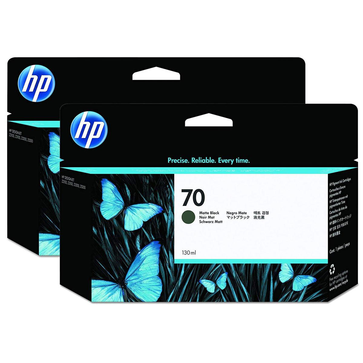 

HP 2 Pack 70 Matte Black Vivera Cartridge, Designjet Printers