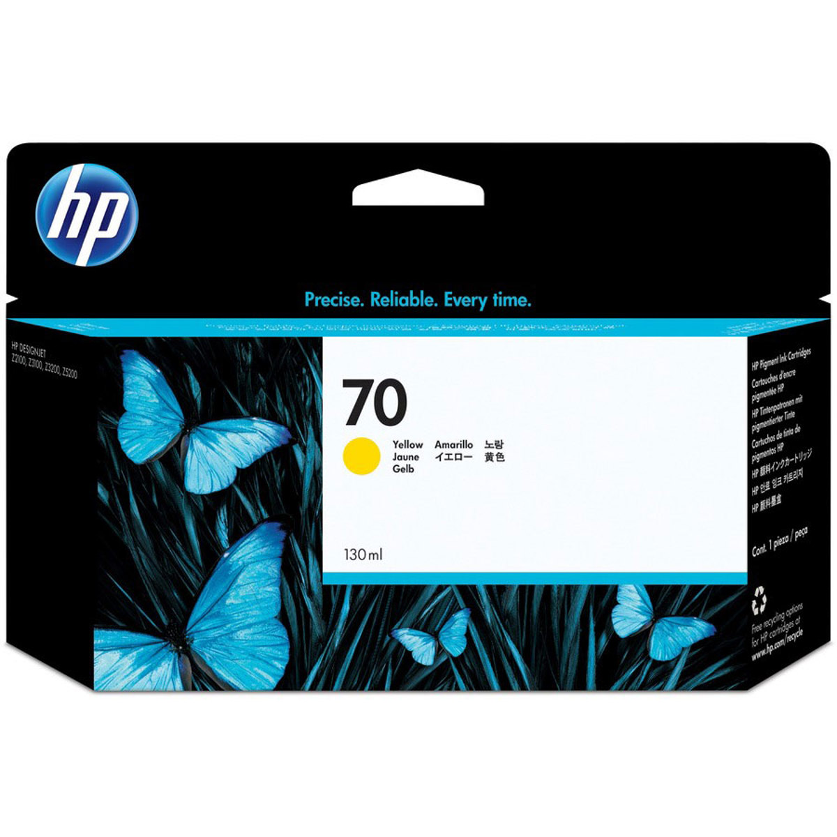 

HP 70 Yellow Vivera Ink Cartridge for DesignJet Inkjet Printers, 130ml
