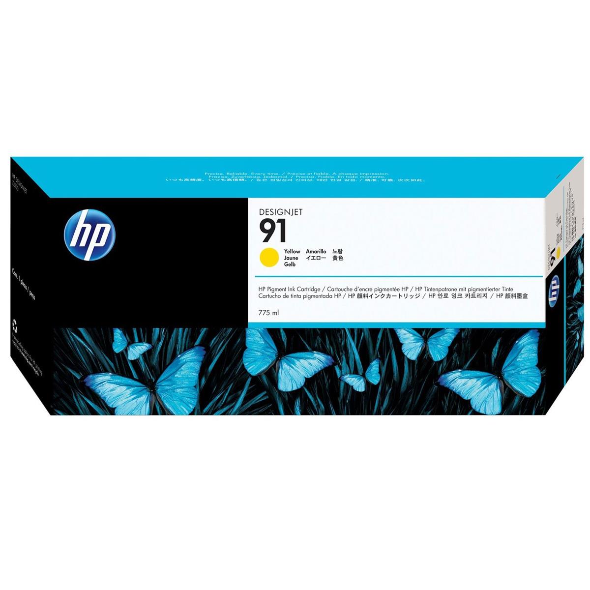 Image of HP #91 Yellow Ink Cartridge with Vivera Ink
