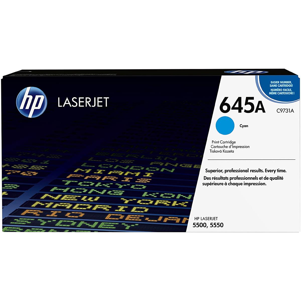 

HP C9731A Color LaserJet Cyan Print Cartridge, Yields 12,000 Pages