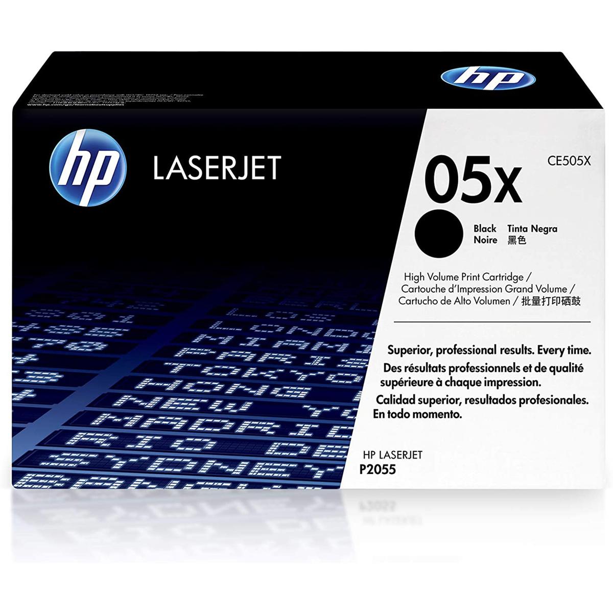 

HP CE505X High Capacity LaserJet Black Family Cartridge