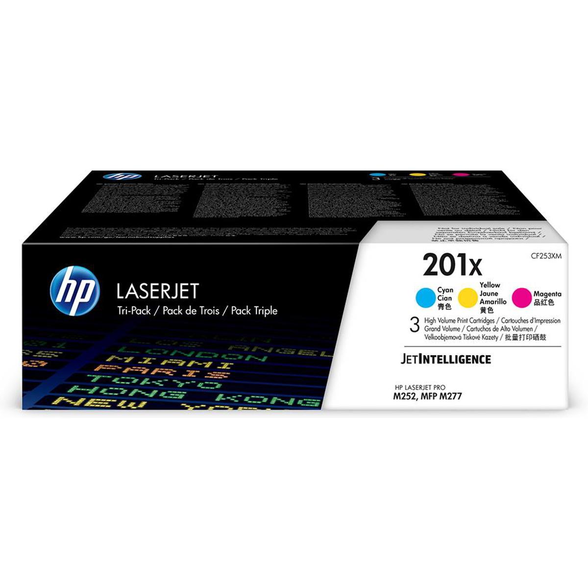 

HP 201X High Yield Cyan/Magenta/Yellow Original Laser Toner Cartridge, 3 Pack