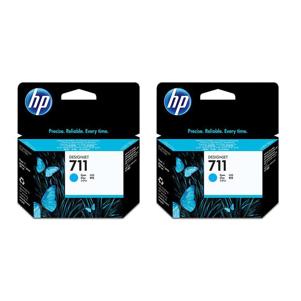 Image of HP 2 Pack HP 711 29ml Cyan Ink Cartridge