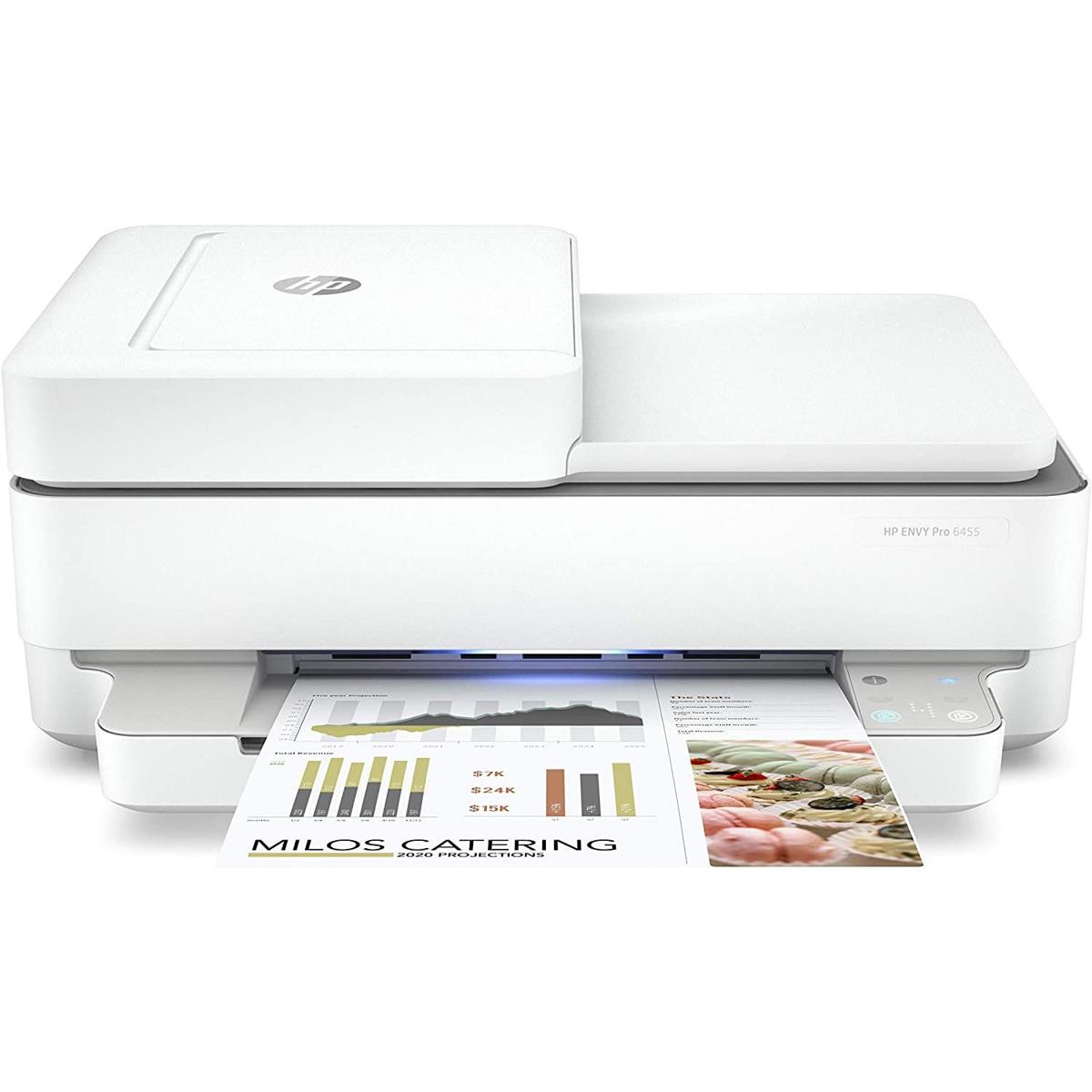 

HP ENVY Pro 6455 Wireless All-In-One Instant Ink-Ready Inkjet Printer, White