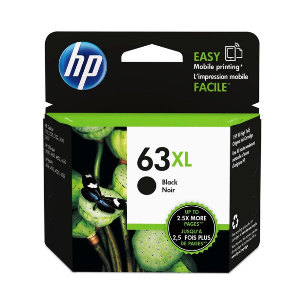 

HP 63XL High Yield Black Original Ink Cartridge, 480 Pages