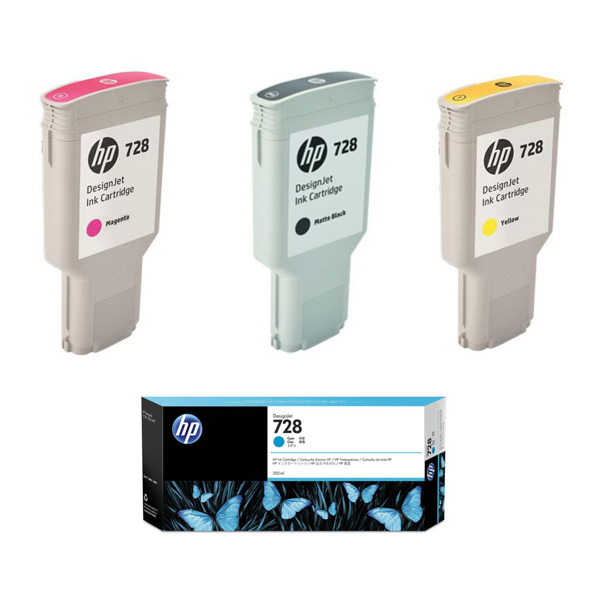 

HP 728 300ml Yellow Ink Cartridge for DesignJet T730 and T830 Printers