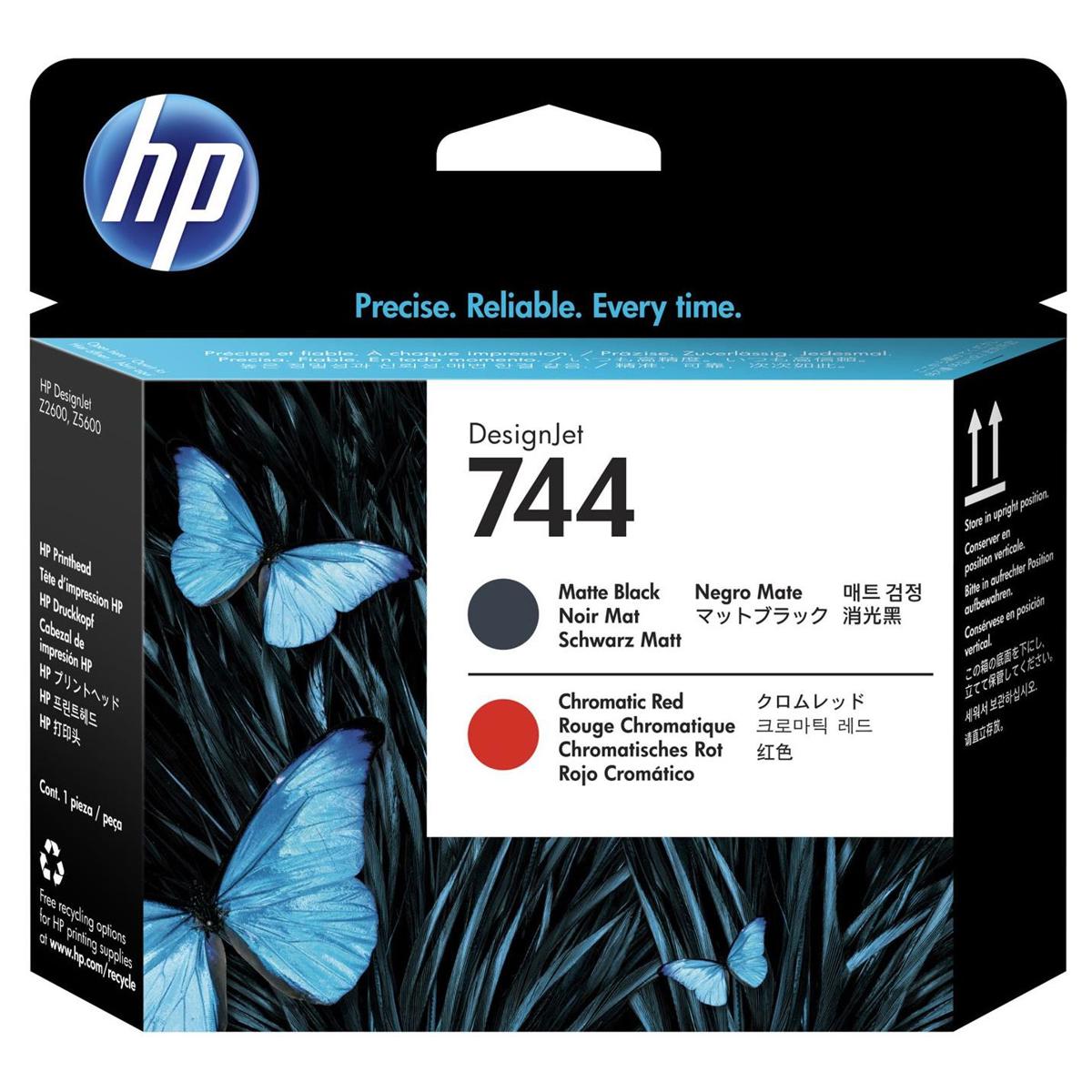 

HP 744 Matte Black/Chromatic Red Printhead, 6 pl Ink Drop
