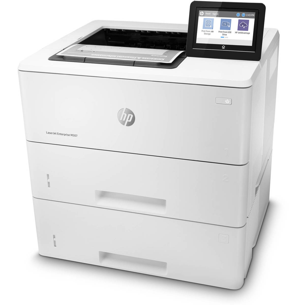 

HP LaserJet Enterprise M507x Monochrome Laser Printer, 4.3" Touchscreen Display