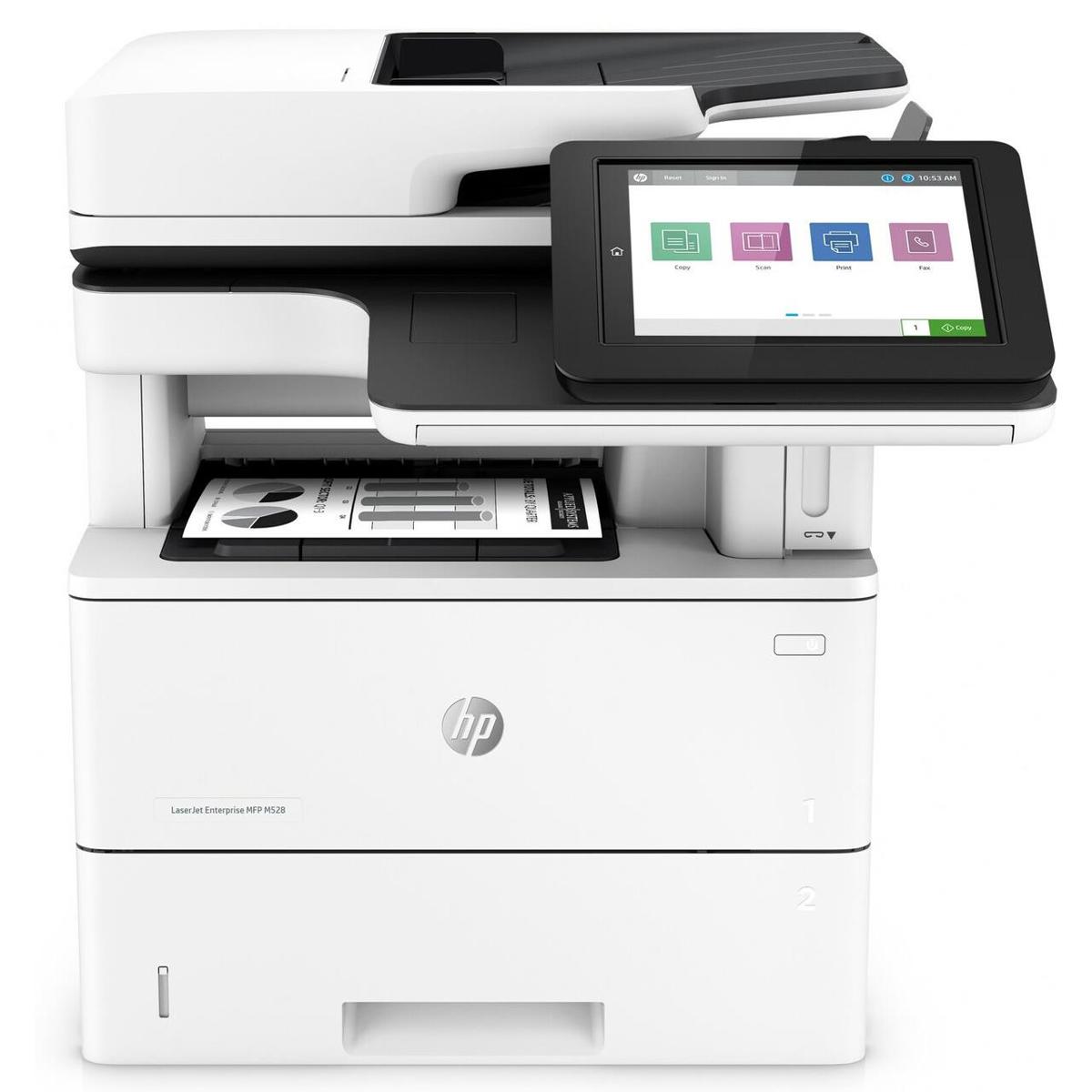 

HP LaserJet Enterprise MFP M528f Mono Laser Printer, 45ppm