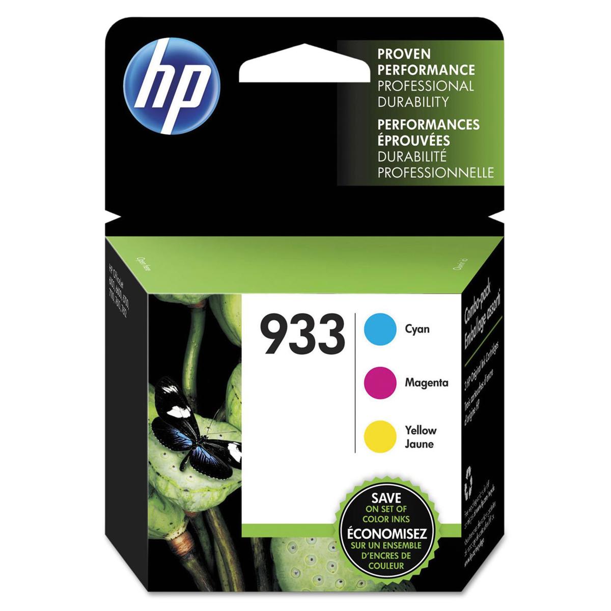 

HP 933 Cyan/Magenta/Yellow Original Thermal Inkjet Cartridge, 3 Pack