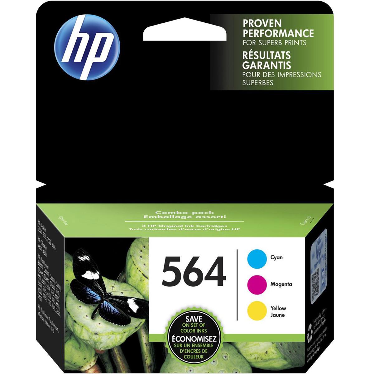 

HP 564 Cyan/Magenta/Yellow Original Ink Cartridge, 3 Pack