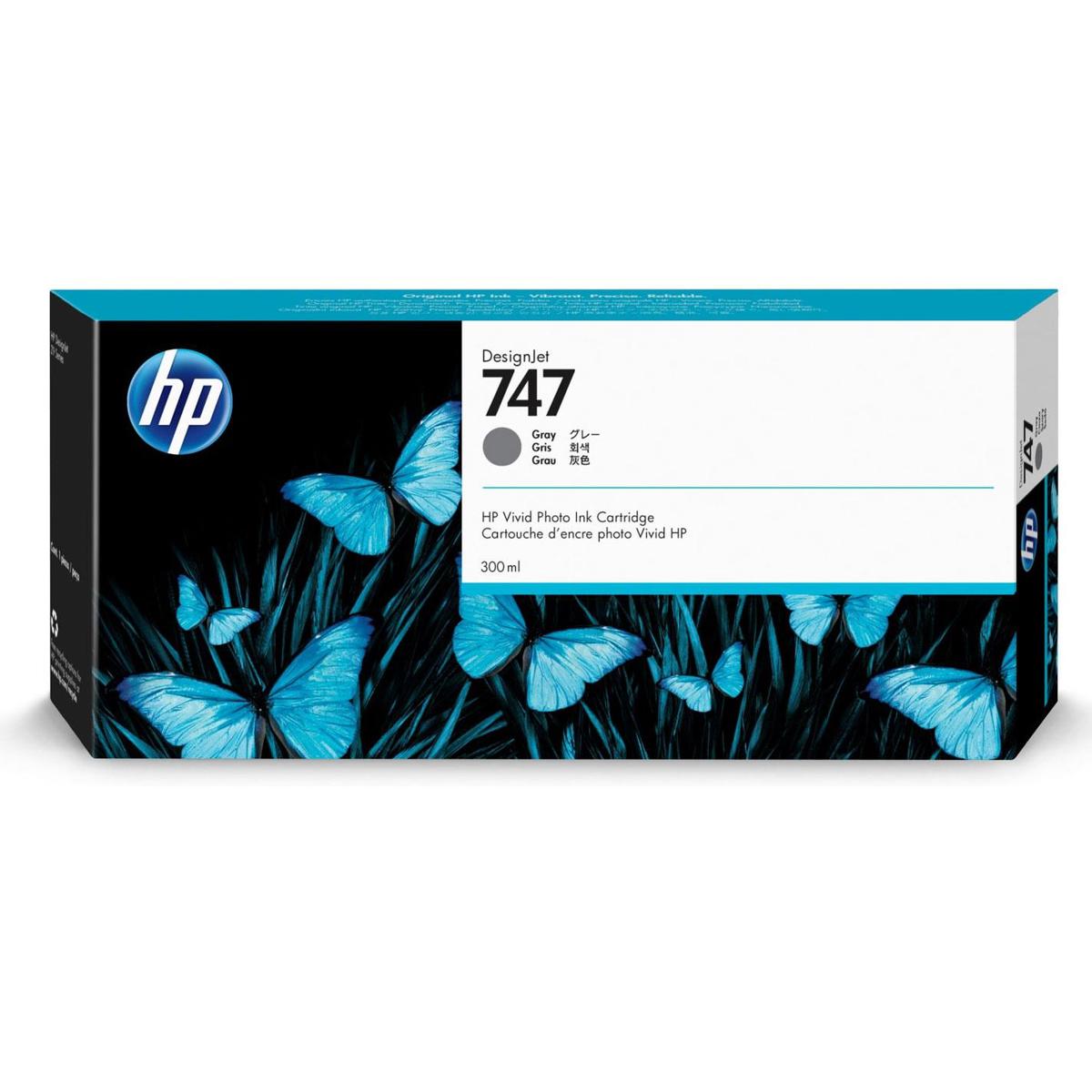 Image of HP 747 300-ml Gray Ink Cartridge for DesignJet Z9+ PostScript Printer