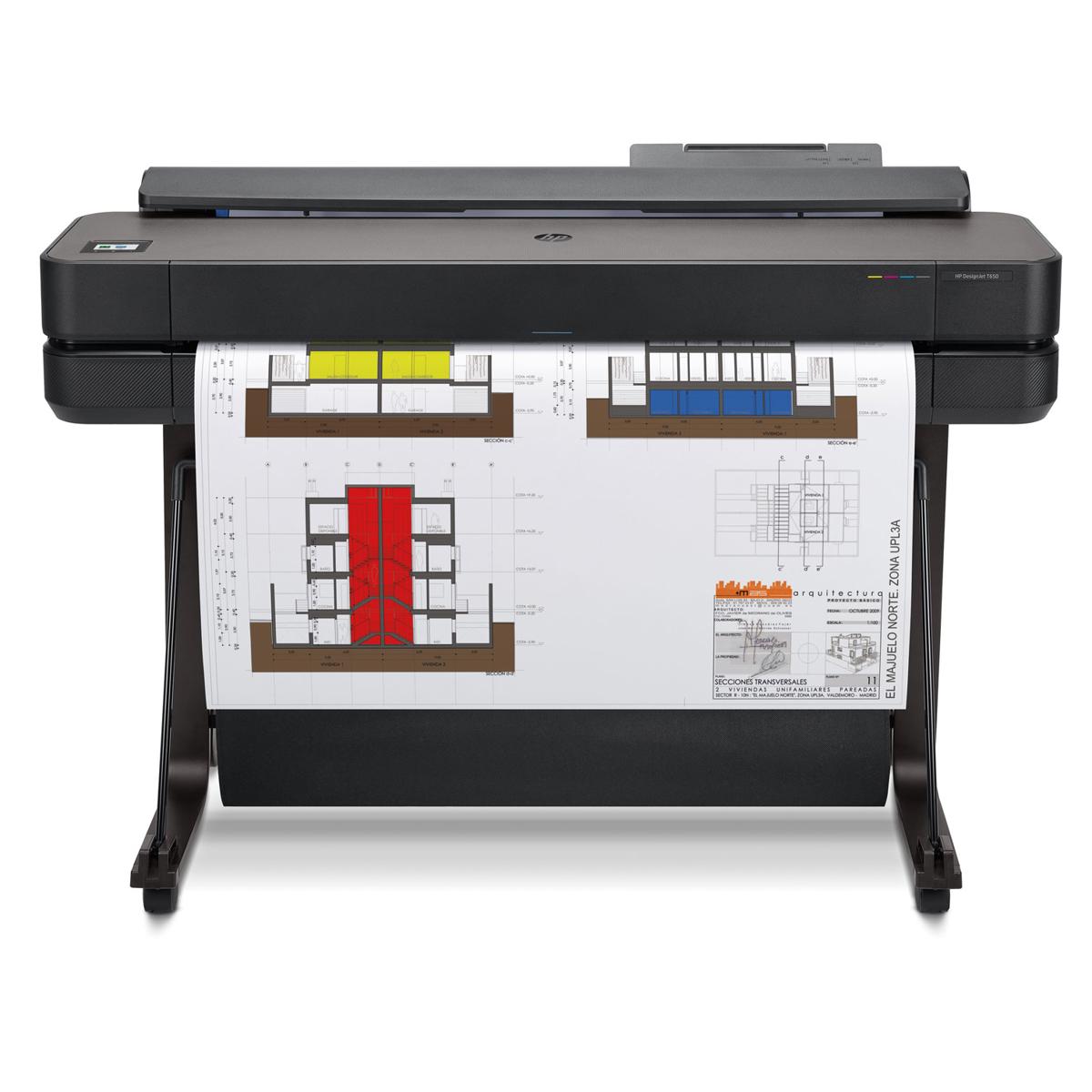 

HP DesignJet T650 Large Format Printer, 36" Color Inkjet Plotter, Wireless