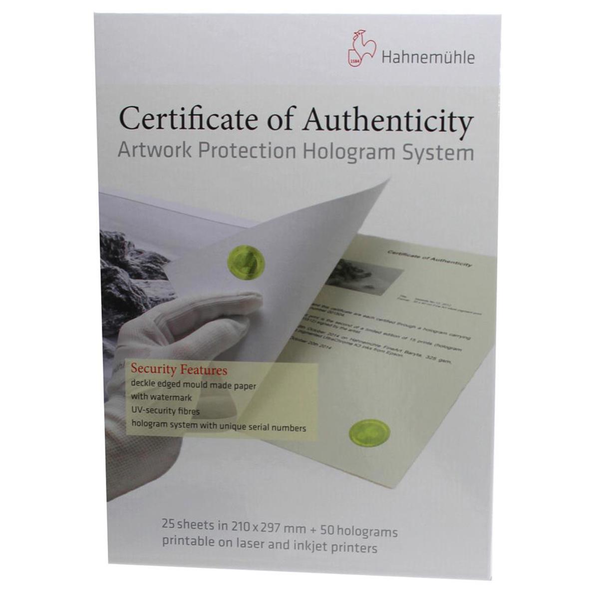 Image of Hahnemuhle Certificate of Authenticity