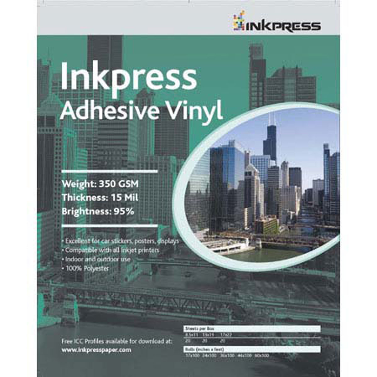 Image of Inkpress AV131920 Adhesive Vinyl Signage Media