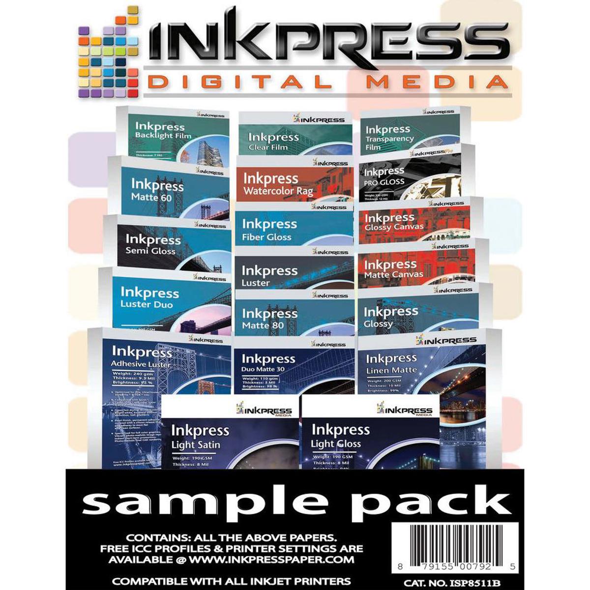 

Inkpress Media Sample Pack Glossy Paper Sample Pack (8.5x11"), 20 Sheets