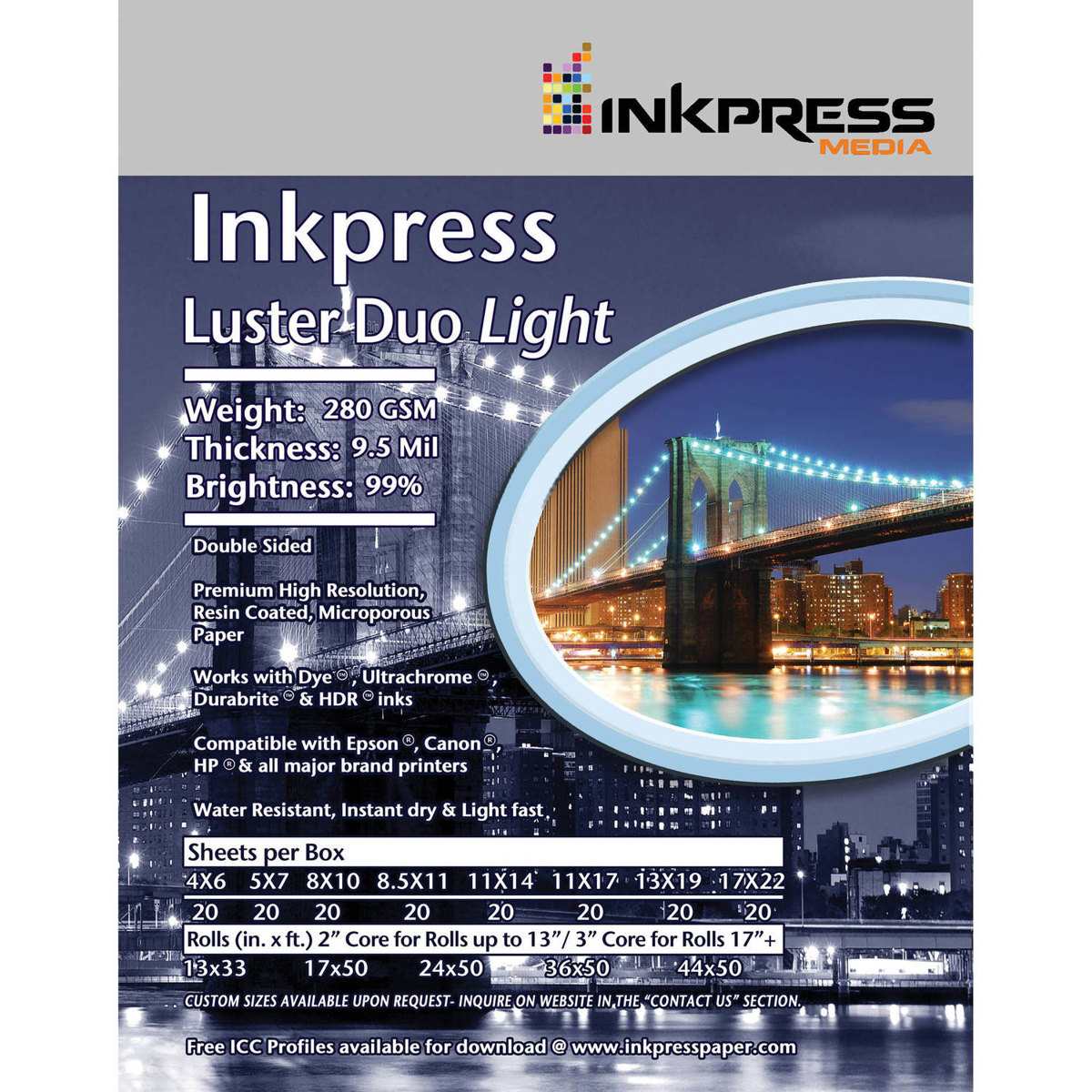 

Inkpress Duo Luster Photo Paper (4x6"), 20 Sheets Double-Sided