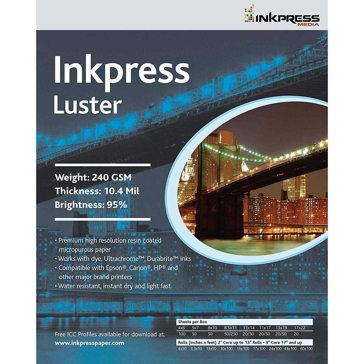 

Inkpress Luster Premium Photo Paper (5x7"), 50 Sheets