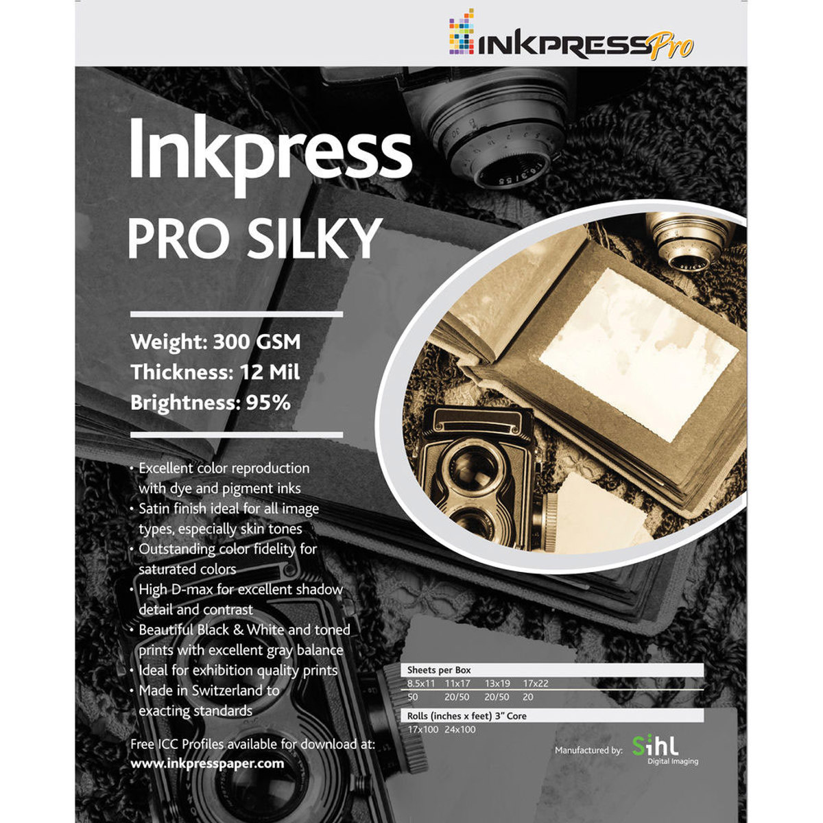 

Inkpress Pro Silky Luster Photo Paper (8.5x11"), 250 Sheets